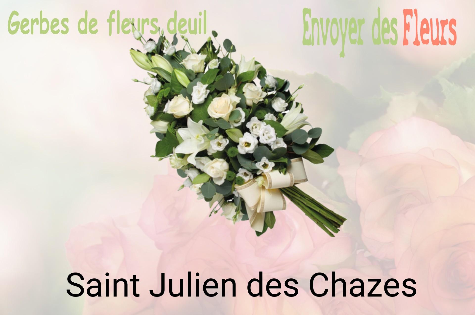 Gerbe de fleurs de deuil livrée à Saint-Julien-des-Chazes